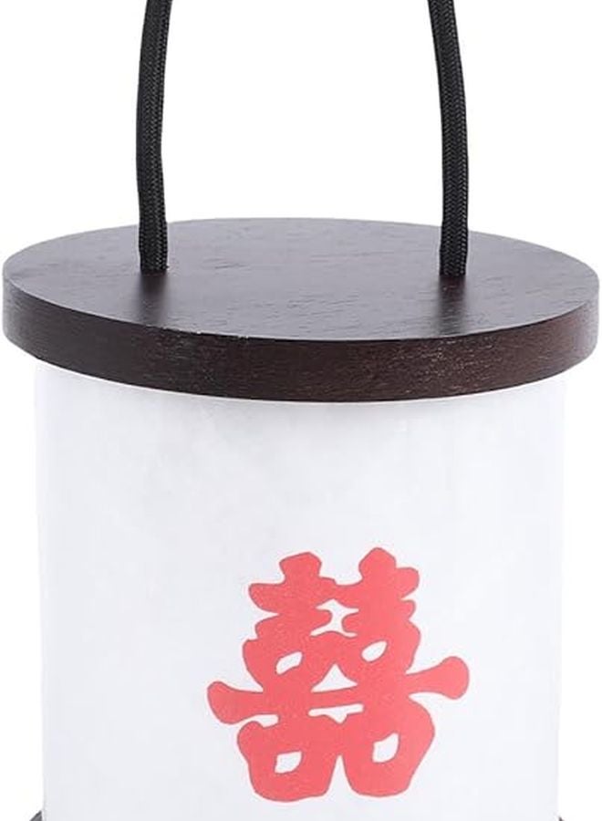 فانوس طاولة خشبي محمول قابل لإعادة الشحن، مصباح ليلي باللمس عبر USB، حرف السعادة المزدوجة الصيني - Image 1